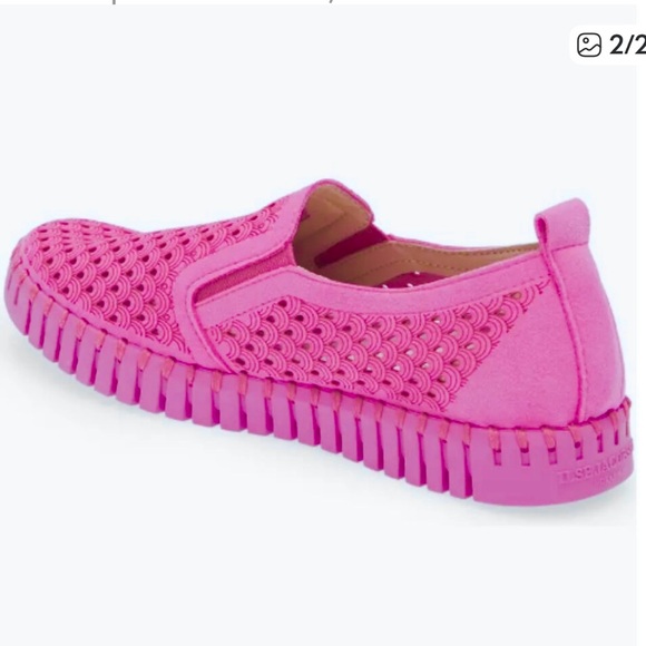 Ilse Jacobsen Tulip 140 slip on laser cut sneaker pink US 6.5-7 EU 37 NIB - Picture 3 of 9